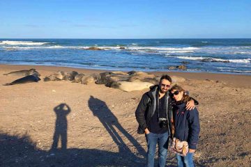 ela e marco spiaggia elefanti marini estancia antonieta